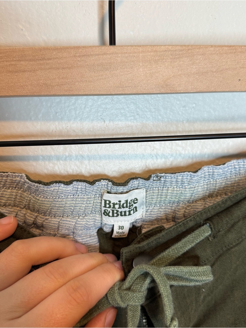 Bridge and Burn Olive Drawstring Chino Lounge Pants Green 30 - Picture 4 of 11